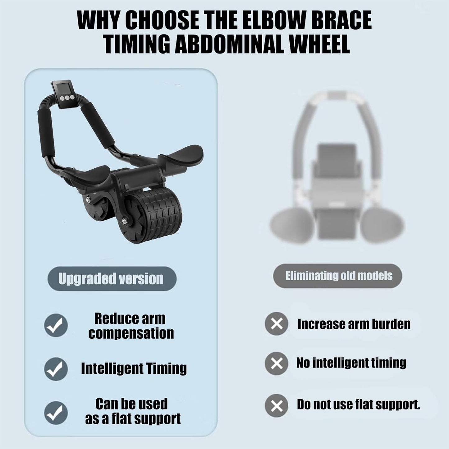 Uota Elbow Support Automatic Rebound Abdominal Wheel,Ab Roller for Abdominal Exercise Machine,Abs Workout Equipment,Dolly Core Strengthening Trainer Fitness Belly Training