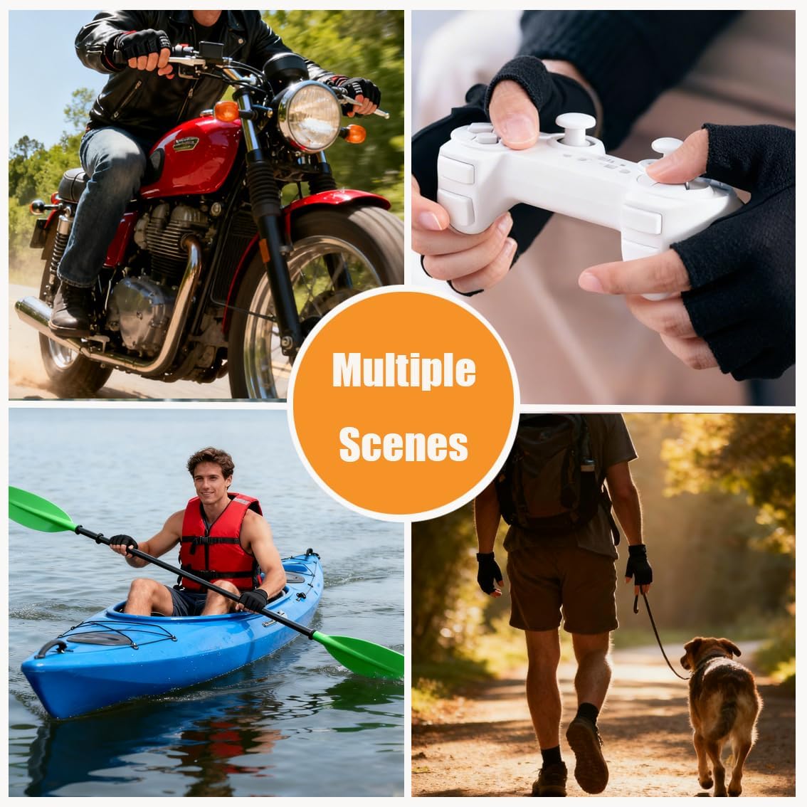 FOECBIR Workout Gloves for Men & Women, Half Finger Weight Lifting Gloves with Adjustable Wrist Road Sport Anti-Slip Gym Cycling Biking Breathable