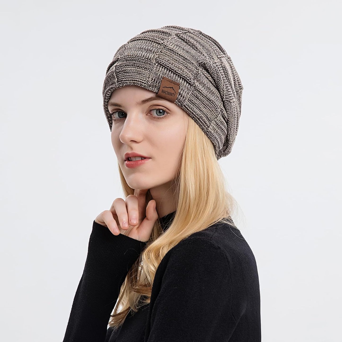 Men's & Women's Fleece-Lined Knit Beanie | Cuffed Skull Cap for Running, Cycling, Skiing - Warm Stocking Hat