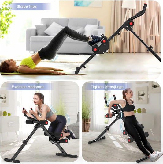 RELIFE REBUILD YOUR LIFE AB Workout Machine Adjustable Ab Trainer Foldable Ab Cruncher Strength Training Equipment for Home Gym Blue 440 LBS