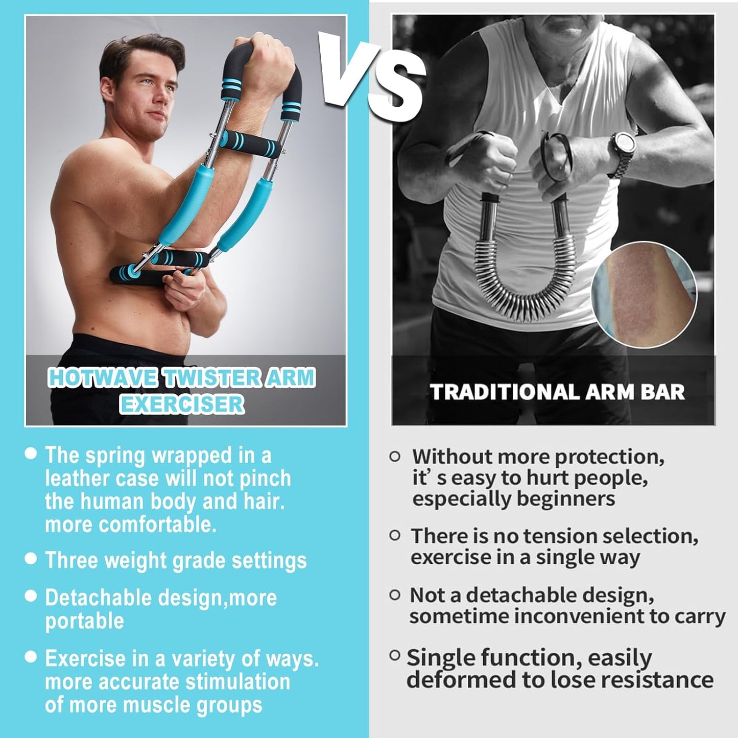 HOTWAVE Twister Arm Trainer, Chest Workout Equipment Exerciser for Men, Adjustable Arm and Chest Twister Trainer for Women - Portable Home Strength Training Fitness Equipment for Upper Body Muscle