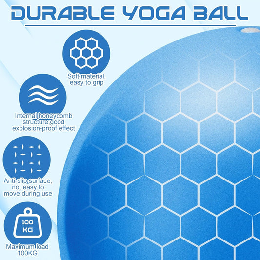 9" Pilates Ball for Yoga, Home Gym Workouts & Core Training – Includes Exercise Guide for Balance, Stability & Flexibility Development.