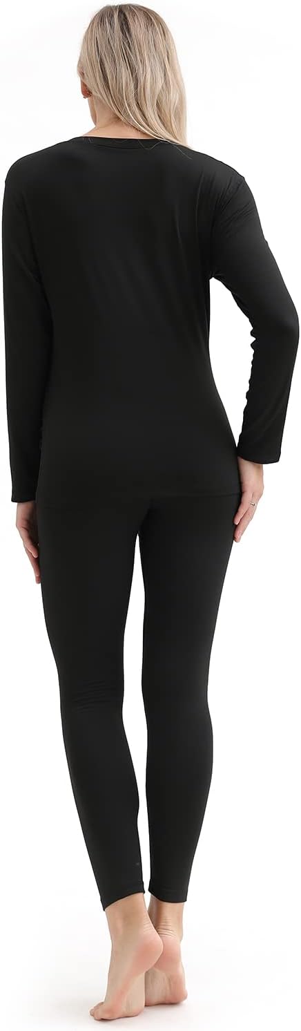 PISIQI Women's Thermal Underwear Set - Ultra-Soft Base Layer for Skiing, Winter Sports & Outdoor Activities