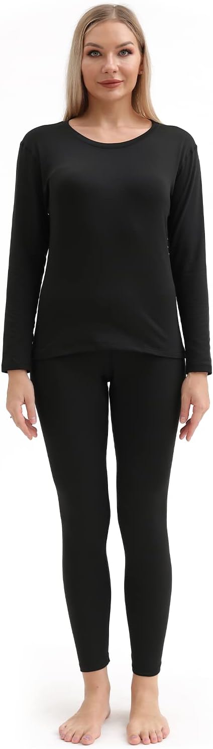 PISIQI Women's Thermal Underwear Set - Ultra-Soft Base Layer for Skiing, Winter Sports & Outdoor Activities