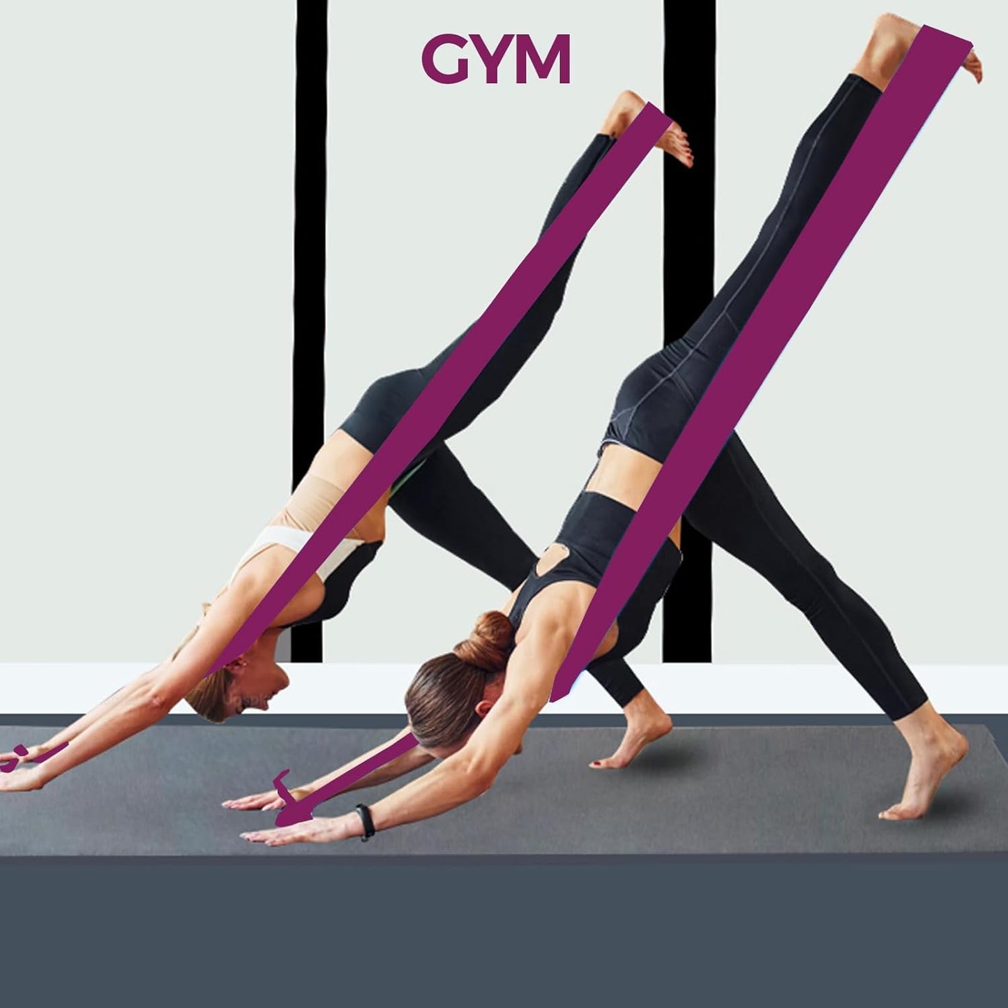 A AZURELIFE Resistance Bands,Professional Long Non-Latex Elastic Stretch Bands,Exercise Bands for Physical Therapy, Yoga, Pilates, Rehab, at-Home or The Gym Workouts, Strength Training