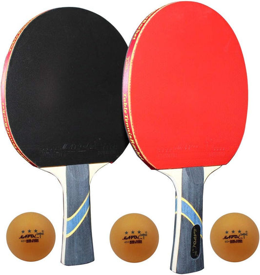 MAPOL 2 Pack of 4 Star Professional Ping Pong Paddle Advanced Training Table Tennis Racket with Carry Case
