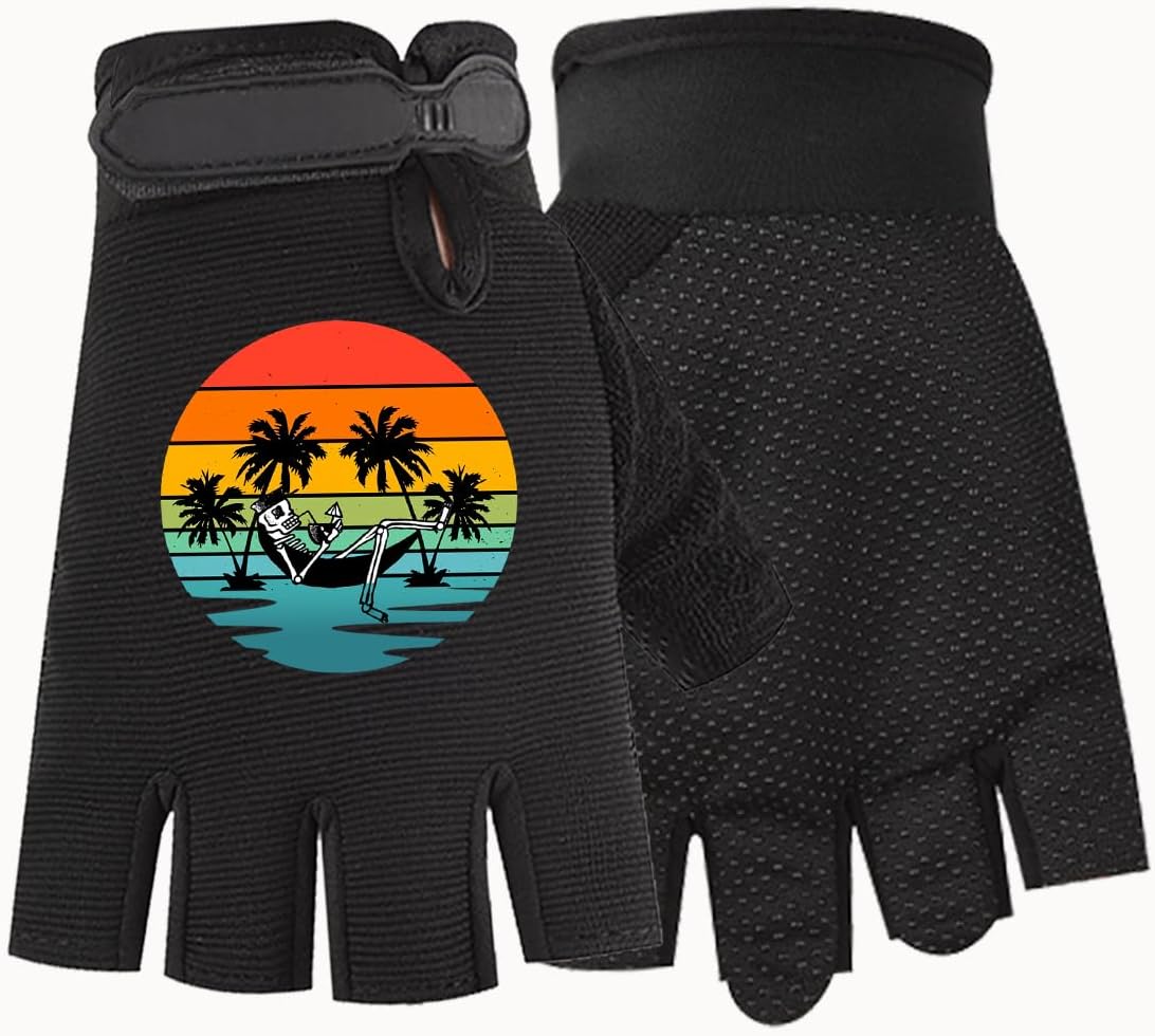 FOECBIR Workout Gloves for Men & Women, Half Finger Weight Lifting Gloves with Adjustable Wrist Road Sport Anti-Slip Gym Cycling Biking Breathable