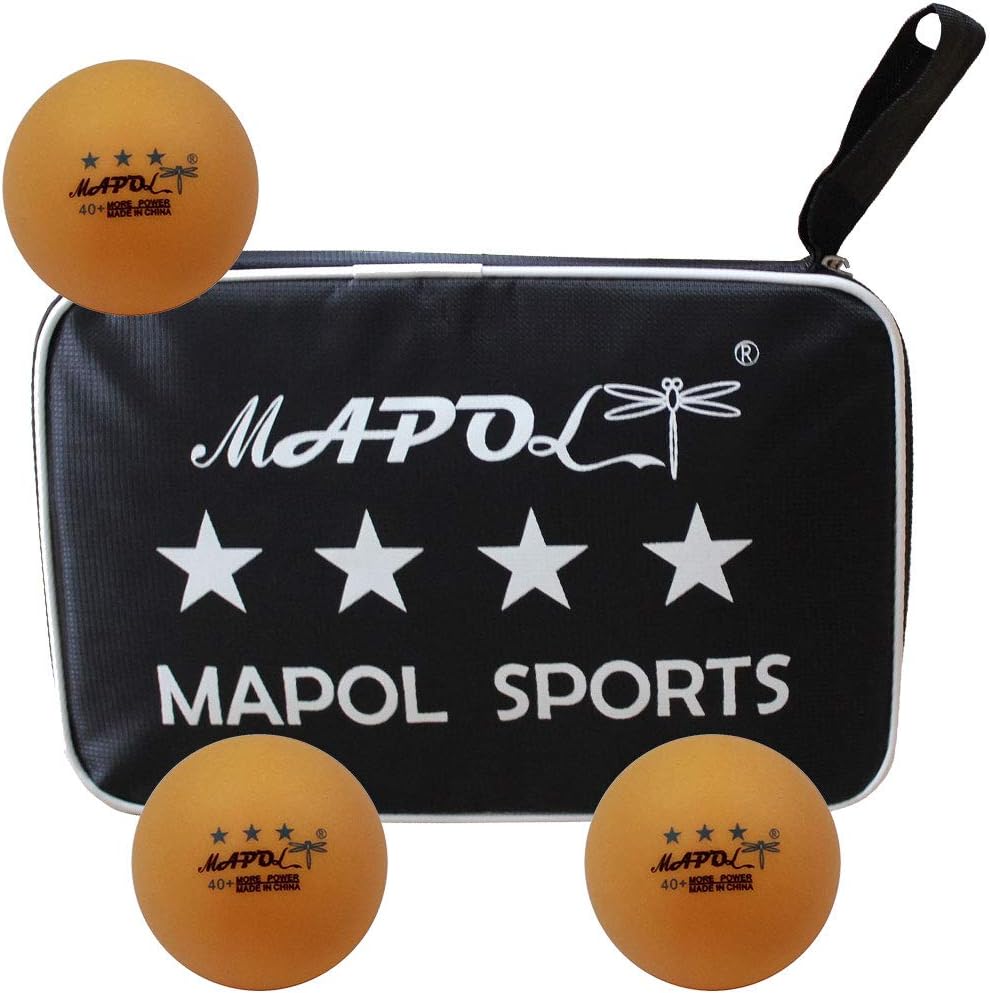 MAPOL 2 Pack of 4 Star Professional Ping Pong Paddle Advanced Training Table Tennis Racket with Carry Case