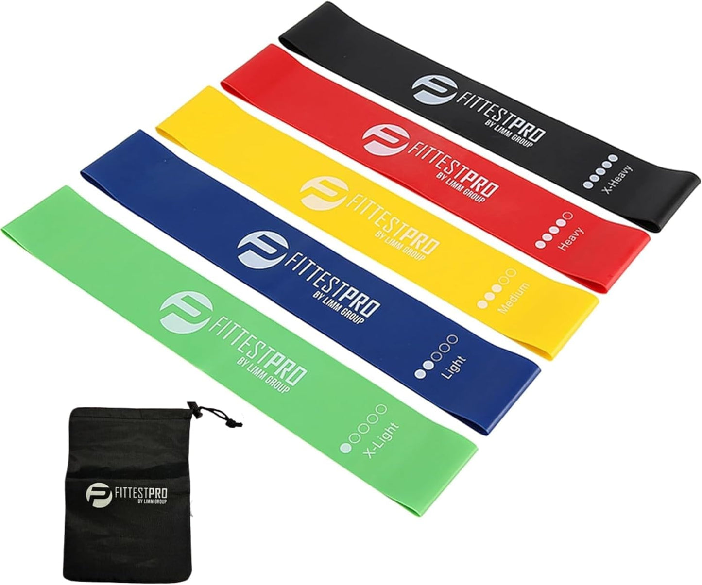 Limm's Fittest Pro Resistance Bands: Fabric Loops for Legs, Butt, Yoga, Pilates & Home Workouts. Improve Strength & Flexibility.