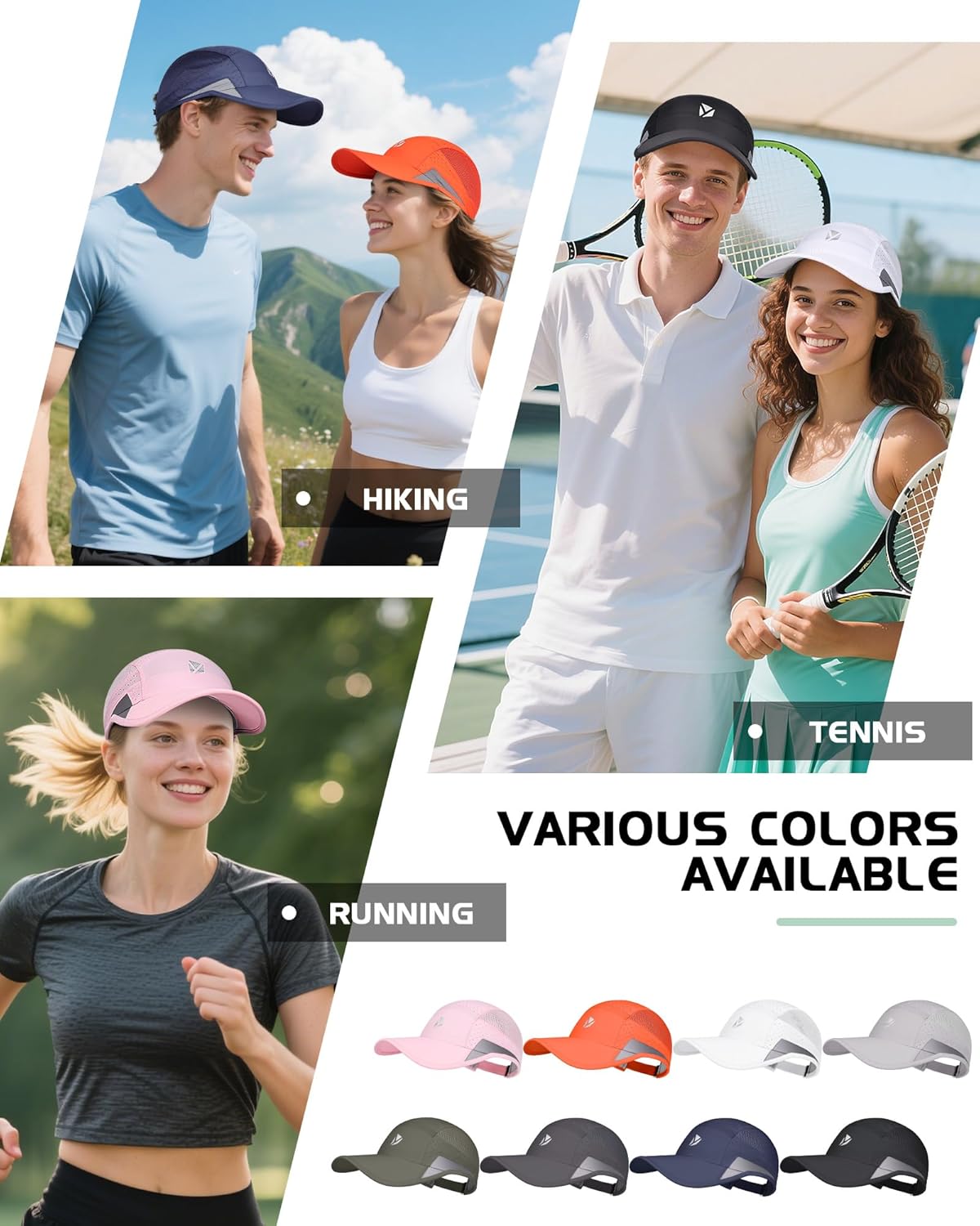 Men's & Women's Quick-Dry Lightweight Running Cap: UPF 50+, Reflective, Breathable for Sports.