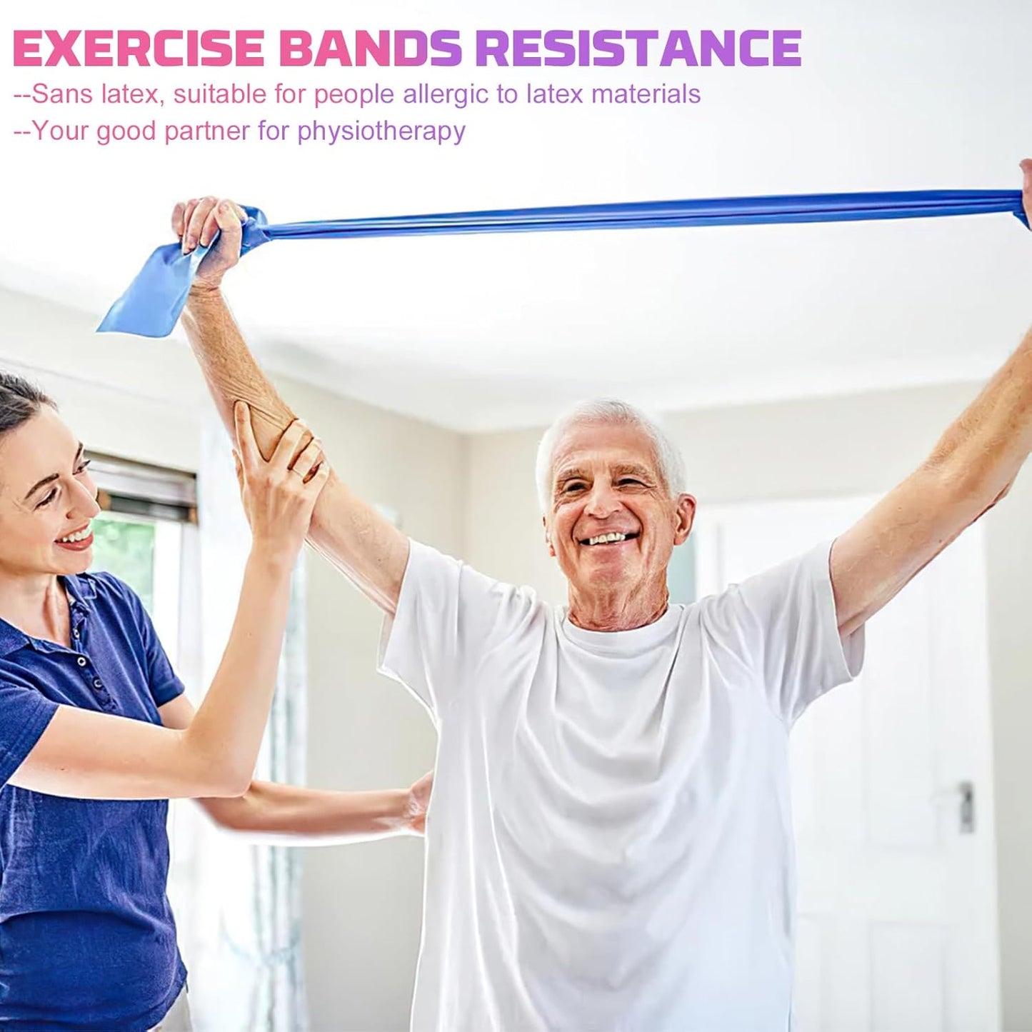 Professional 5-Piece Resistance Band Set: Elastic Stretch Bands for Fitness, Yoga, Pilates, & Strength Training