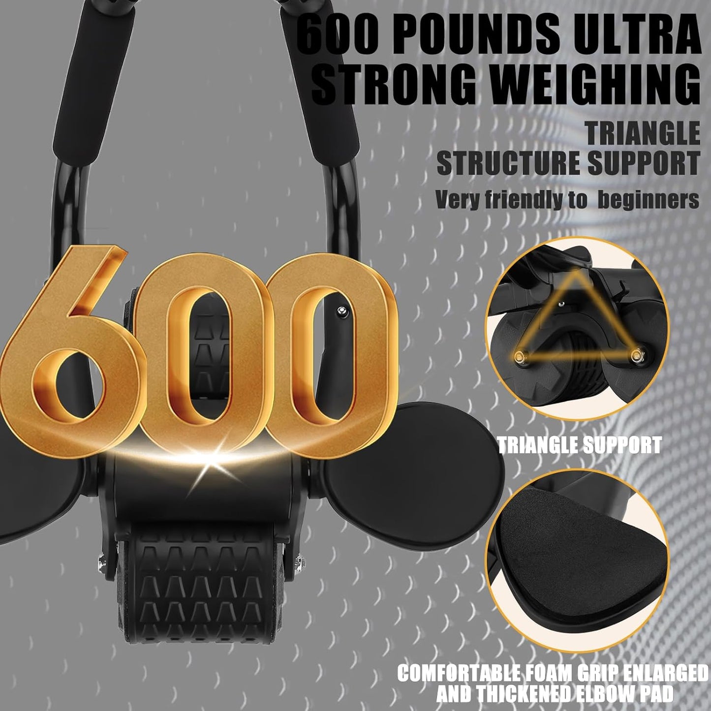 Uota Elbow Support Automatic Rebound Abdominal Wheel，Ab Roller for Abdominal Exercise Machine，Abs Workout Equipment，Dolly Core Strengthening Trainer Fitness Belly Training