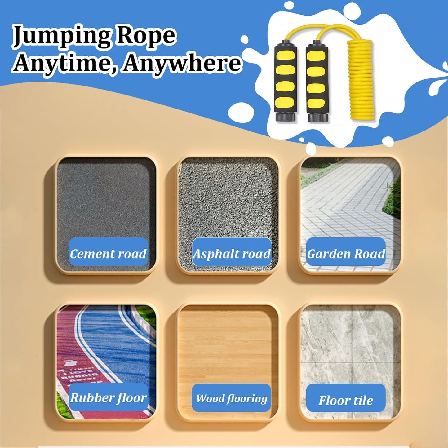 Ponydash Lightweight Adjustable Jump Ropes (2 Pack) - Durable Fitness-Speed Rope for Kids, Women, Men, Youth; Foam Grip Handles for Comfortable Workouts.