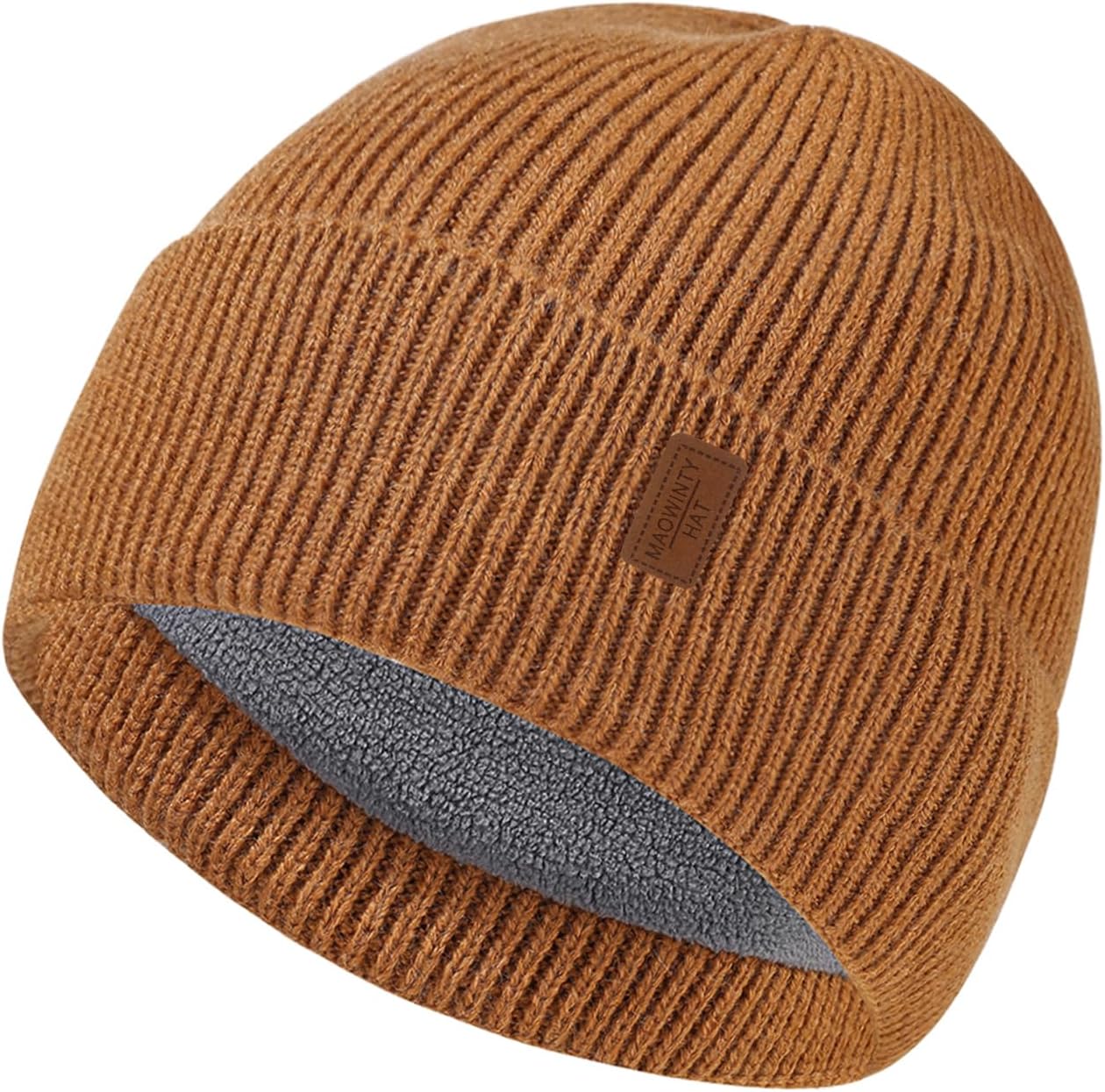 Unisex Fleece-Lined Knit Beanie: Cuffed Skull Cap for Winter Running, Cycling, Skiing - Men's & Women's Stocking Hat