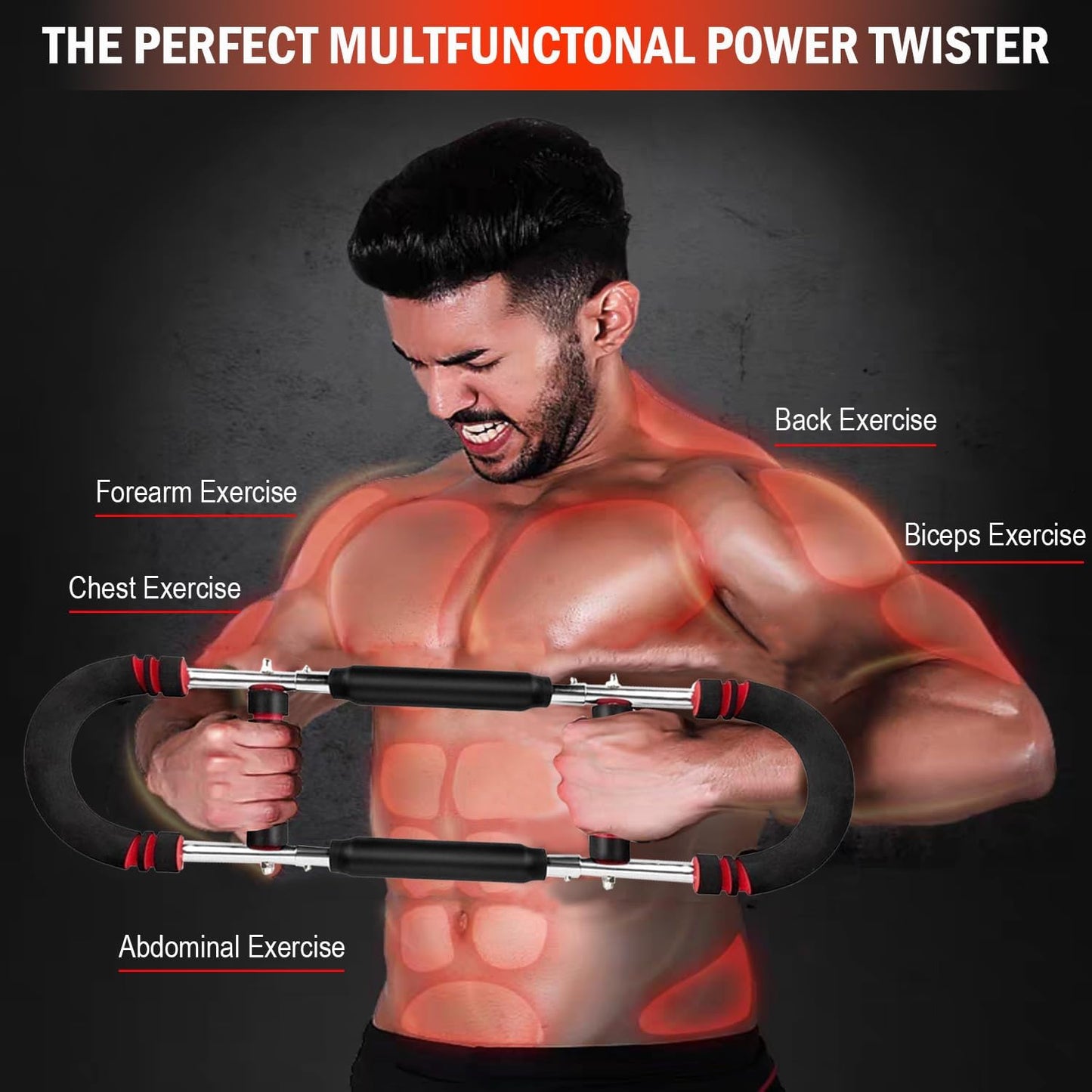 Newest Generation Twister Arm Trainer: Adjustable Power Spring Bar, Forearm & Triceps Exerciser for Home Fitness. Portable & Detachable."