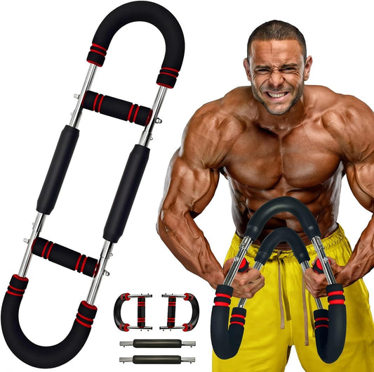 Newest Generation Twister Arm Trainer: Adjustable Power Spring Bar, Forearm & Triceps Exerciser for Home Fitness. Portable & Detachable."