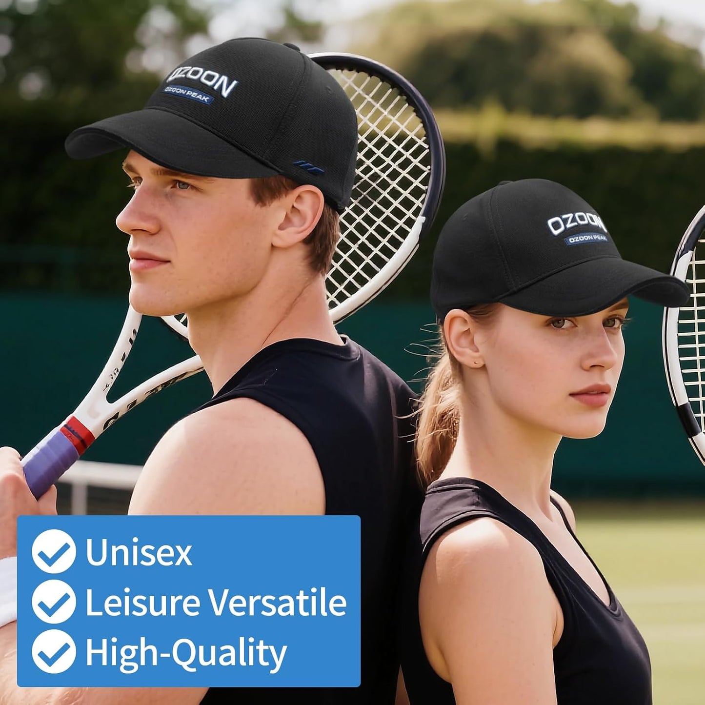 Brand CAPS for Sport, Casual, Fashion, Adjustable Buckle, Running Workouts and Outdoor Activities All Seasons. Black