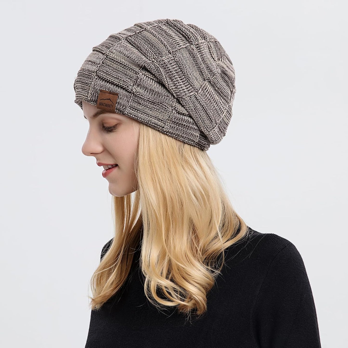 Men's & Women's Fleece-Lined Knit Beanie | Cuffed Skull Cap for Running, Cycling, Skiing - Warm Stocking Hat