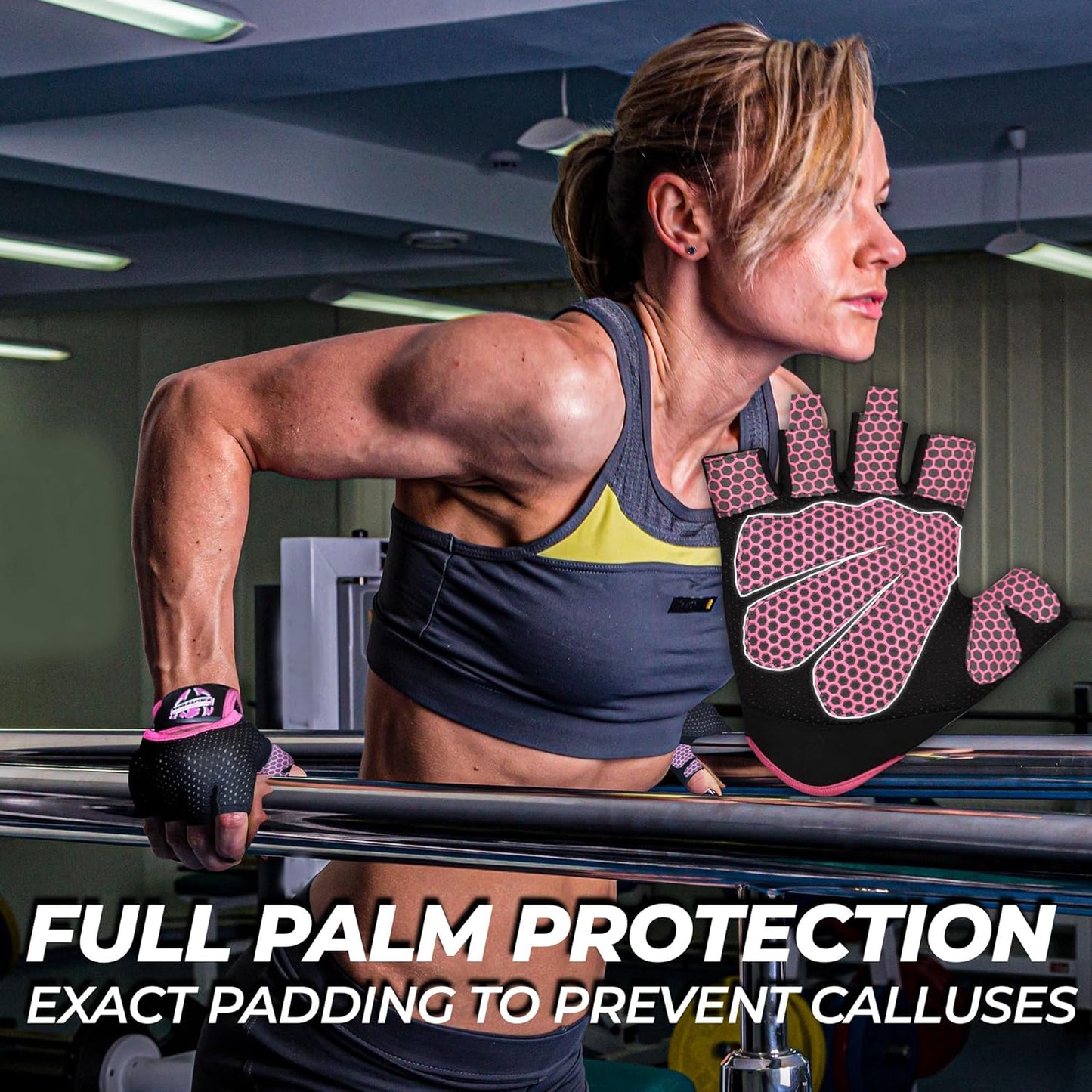 Weightlifting Gloves with Full Palm Protection – For Men & Women. Breathable Exercise Gloves for Gym, Cycling, Pull-ups, Deadlifting.