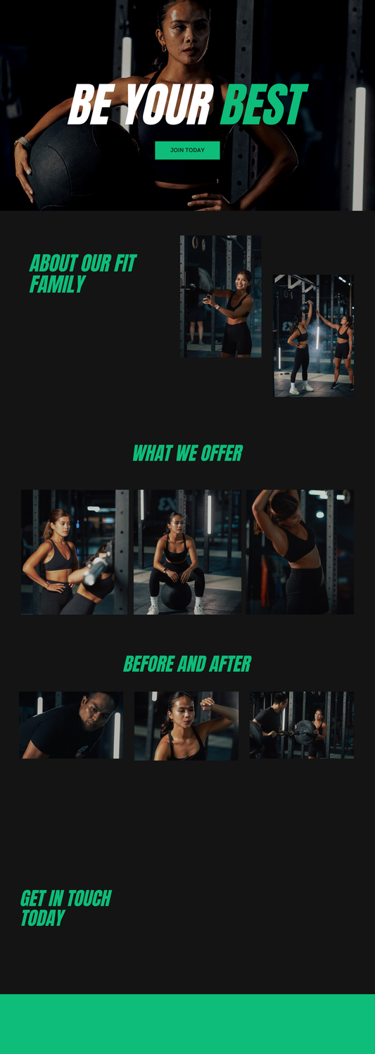Fitness Service Website Photographic Style