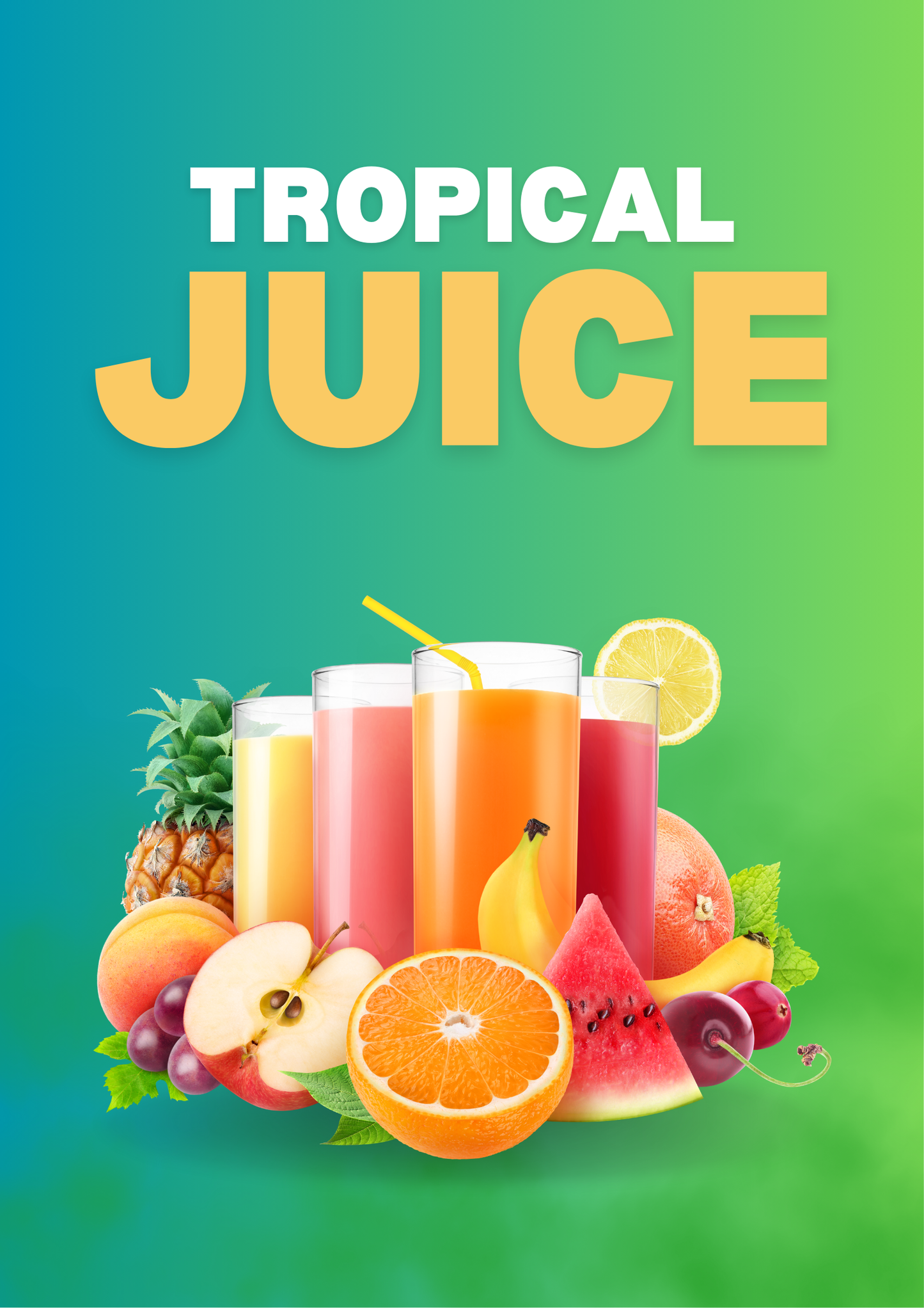Tropical Juice Promotion Poster