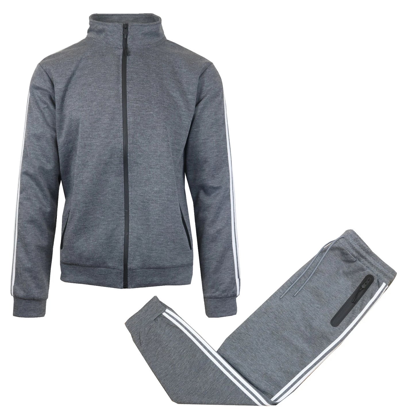 Men's Athletic Tech Fleece Tracksuit - 2-Piece Hoodie & Jogger Set (S-3XL)