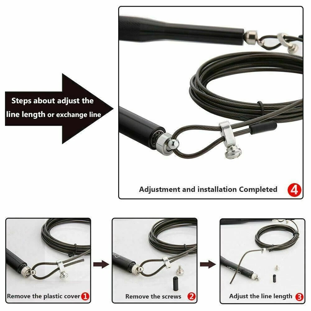 Cpokoh High Speed Jump Rope - Aluminum Steel Cable for CrossFit & Endurance Training