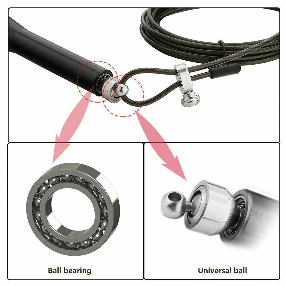 Cpokoh High Speed Jump Rope - Aluminum Steel Cable for CrossFit & Endurance Training