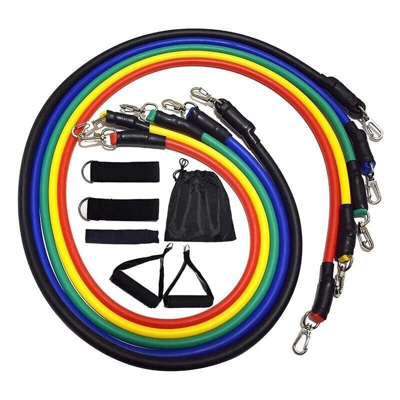 200 Characters: 11-Piece Resistance Band Set for Yoga, Pilates, Abs & Full Body Workouts